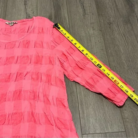 Flax Womens Textured Ruffle Linen Cotton Tunic Top Size Medium - Picture 7 of 8